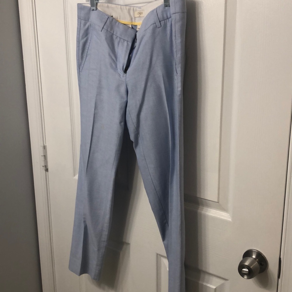 J. Crew blue linen crop pants